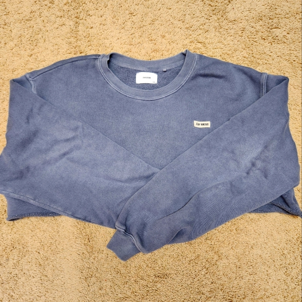 Joah Brown Blue Cutoff Sweatshirt
